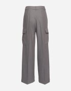 bisou's project Pantaloni eleganți gri închis cu buzunare cargo largi și talie înaltă Akeldia