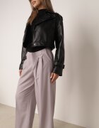 bisou's project Pantaloni Gri Eleganți de Costum cu Pliuri Illthai