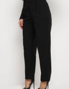 bisou's project Pantaloni Largi Negri De costum cu buzunare Vireal