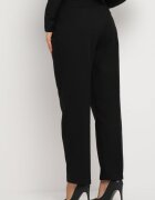 bisou's project Pantaloni Largi Negri De costum cu buzunare Vireal