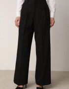 bisou's project Pantaloni Negri Eleganti în Stil de Costum cu Pliuri Illthai