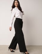 bisou's project Pantaloni Negri Eleganti în Stil de Costum cu Pliuri Illthai