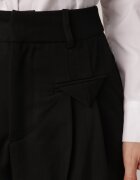 bisou's project Pantaloni Negri Eleganti în Stil de Costum cu Pliuri Illthai
