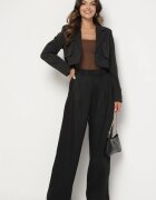 bisou's project Pantaloni Negri Largi cu Buzunare cu Agrafă Tuzette