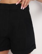 bisou's project Pantaloni scurți Negre Din bumbac Tip bermude Cu talie înaltă Gerefia