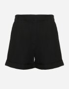 bisou's project Pantaloni scurți Negre Din bumbac Tip bermude Cu talie înaltă Gerefia