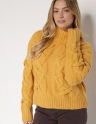 bisou's project Pulover galben cu amestec de lână decorat cu model original Fedwira