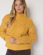 bisou's project Pulover galben cu amestec de lână decorat cu model original Fedwira