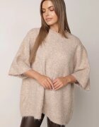 bisou's project Pulover oversize cu adaos de lână și finisaj neprelucrat Oriada Bej