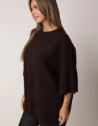 bisou's project Pulover oversize cu adaos de lână și finisaj neprelucrat Oriada Maro