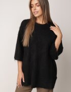 bisou's project Pulover oversize cu adaos de lână și finisaj neprelucrat Oriada Negru