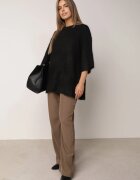 bisou's project Pulover oversize cu adaos de lână și finisaj neprelucrat Oriada Negru
