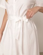 bisou's project Rochie Albă Ajurată din Bumbac cu nasturi cu cordon Dimosa