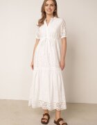 bisou's project Rochie Albă Brodată Maxi cu șnur în talie Erlina