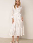 bisou's project Rochie albă din bumbac ajurată tip cămașă Elowetia