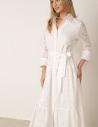 bisou's project Rochie albă din bumbac ajurată tip cămașă Elowetia