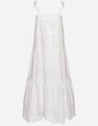 bisou's project Rochie albă din bumbac cu broderie decorativă pe bretele cu fundițe Quonea