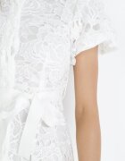bisou's project Rochie Albă tip cămașă Mini cu Țesătură din dantelă și Curea textilă Sumelli