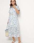 bisou's project Rochie Albastră Deschisă stil cămașă cu curea și broderie Redianna