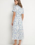 bisou's project Rochie Albastră Deschisă stil cămașă cu curea și broderie Redianna