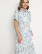 bisou's project Rochie Albastră Deschisă stil cămașă cu curea și broderie Redianna