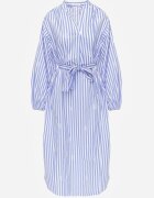 bisou's project Rochie Albastră Tip Cutie din Bumbac Decorată cu Broderie și Curea de Legat Nahssa