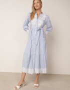 bisou's project Rochie Albastru deschis de Bumbac Cambrată cu Dantelă în Stil Rustic Blekotta