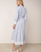 bisou's project Rochie Albastru deschis de Bumbac Cambrată cu Dantelă în Stil Rustic Blekotta
