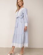 bisou's project Rochie Albastru deschis de Bumbac Cambrată cu Dantelă în Stil Rustic Blekotta