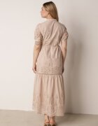 bisou's project Rochie bej brodată maxi cu cordon în talie Erlina