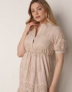 bisou's project Rochie bej brodată maxi cu cordon în talie Erlina