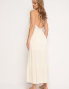 bisou's project Rochie Bej din Vâscoză în Stil Boho cu Legătură la Gât Risalinda