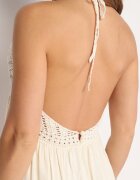 bisou's project Rochie Bej din Vâscoză în Stil Boho cu Legătură la Gât Risalinda
