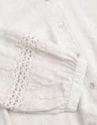 bisou's project Rochie bej tip cămașă încheiată cu nasturi cu curea în talie și mânecă decorativă Rigaudona