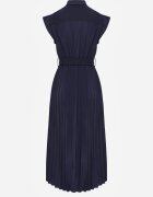bisou's project Rochie Bleu-marin Plisată din Bumbac și cu Centură Lireviere