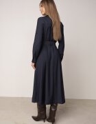 bisou's project Rochie cămașă clasică cu nasturi și talie tip cravată Nerilna Bleumarin