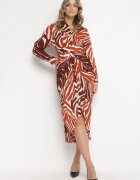 bisou's project Rochie cămașă Maro cu model zebră Arziki