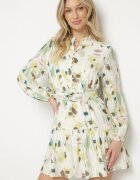 bisou's project Rochie Cloș Verde din Viscoză cu Cordon cu Imprimeu Abstract Stelitte