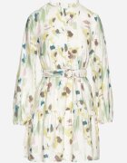 bisou's project Rochie Cloș Verde din Viscoză cu Cordon cu Imprimeu Abstract Stelitte