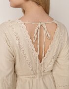 bisou's project Rochie din bumbac bej cu accente din dantelă cu talie elastică și curea din material textil Jariena