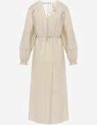 bisou's project Rochie din bumbac bej cu accente din dantelă cu talie elastică și curea din material textil Jariena
