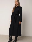 bisou's project Rochie din viscoză tip cămașă cu partea de jos evazată și dungi Irelota Bleumarin