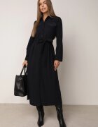 bisou's project Rochie din viscoză tip cămașă cu partea de jos evazată și dungi Irelota Bleumarin