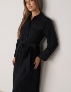 bisou's project Rochie din viscoză tip cămașă cu partea de jos evazată și dungi Irelota Bleumarin