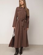 bisou's project Rochie din viscoză tip cămașă cu partea de jos evazată și dungi Irelota Maro