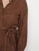 bisou's project Rochie Maro Cloș Tip cămașă din Viscoză cu Cordon Isodira