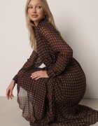 bisou's project Rochie Maro Tip Cămașă cu Spate mai Lung și Volane Savandra