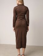 bisou's project Rochie maro tip cămașă din imitație de antilopă cu încrețituri în talie Eselea