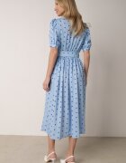 bisou's project Rochie Midi Albastră cu Elastic în Talie și Curea din Material cu Cataramă Maerali