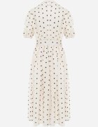 bisou's project Rochie midi bej deschis cu elastic în talie și curea din material textil cu cataramă Maerali